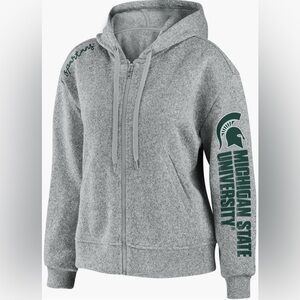 Michigan State University Spartans Women's Medium Heather Gray Full-Zip Hoodie